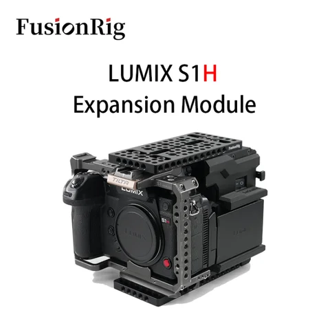 SmallHD Indie 5 / Cine 5 모니터용 Nitze 모니터 케이지 LS5-B2 선후드 키트가 포함된 콜드 슈 내장 20 퓨전 리그 파나소닉 루믹스 S1H 카메라 케이지 확장 모듈, 시네백